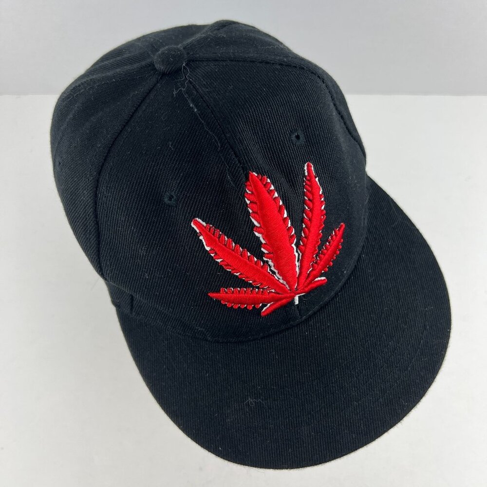 Marijuana Red Leaf Baseball Style Cap Hat Snap-Back One Size Adjustable O/S
